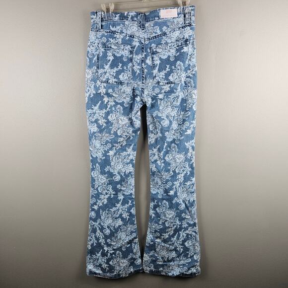Gap × LoveShackFancy High Rise Floral 70s Flare Jeans 26 R - Picture 2 of 8